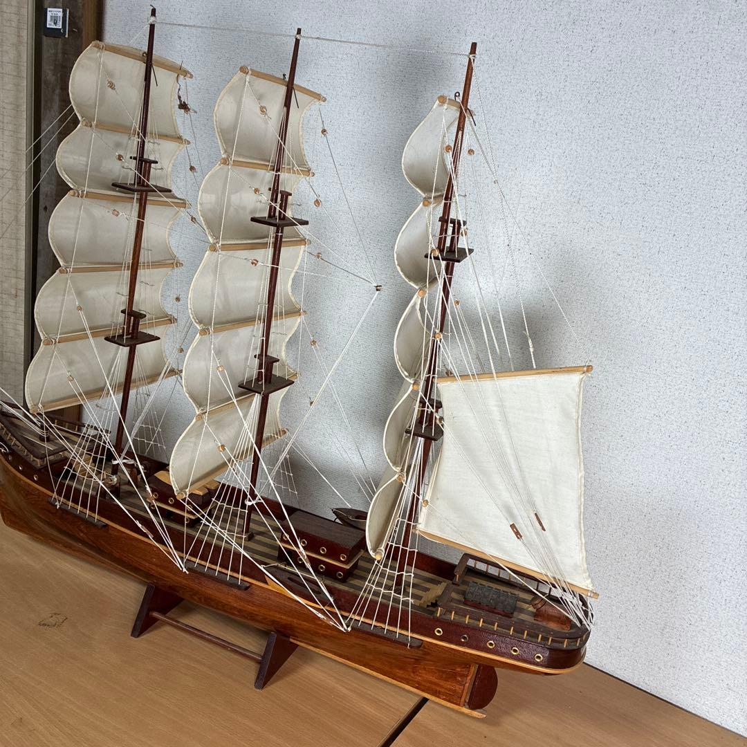 大型 木製 帆船模型 インテリア オブジェ 飾り船 自宅保管品