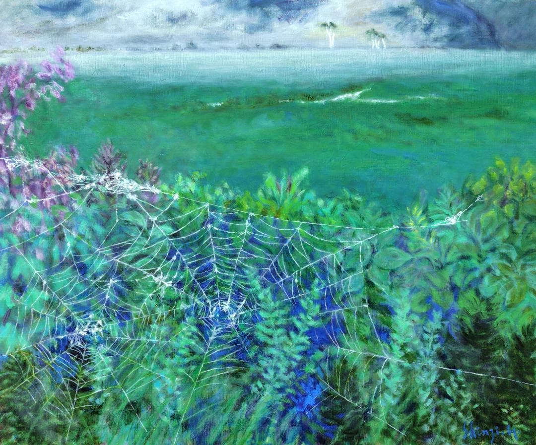 「梅雨明け」2008 F20 絵画 油絵 油彩画 アート 風景画 尾瀬ヶ原