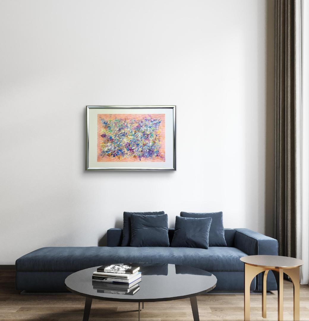 香水 / 抽象画 77×56㎝ B2 額縁セット 原画1点のみ モダンアート