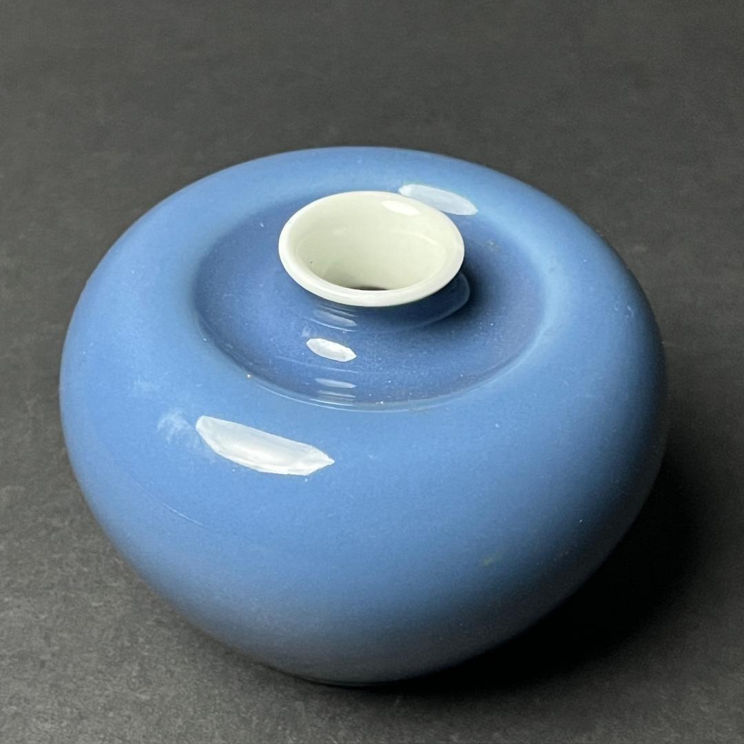 天藍釉蘋果尊 大清康熙年製 六字三行楷書款 古玩 中国美術 唐物 擺件 SN23