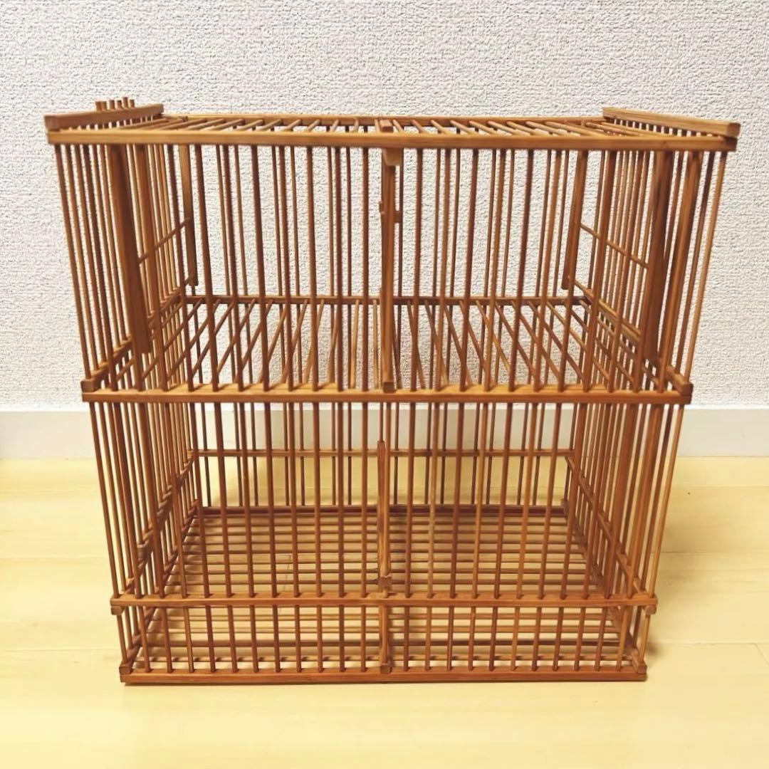 【蔵出し出品】竹製 鳥籠 落とし籠