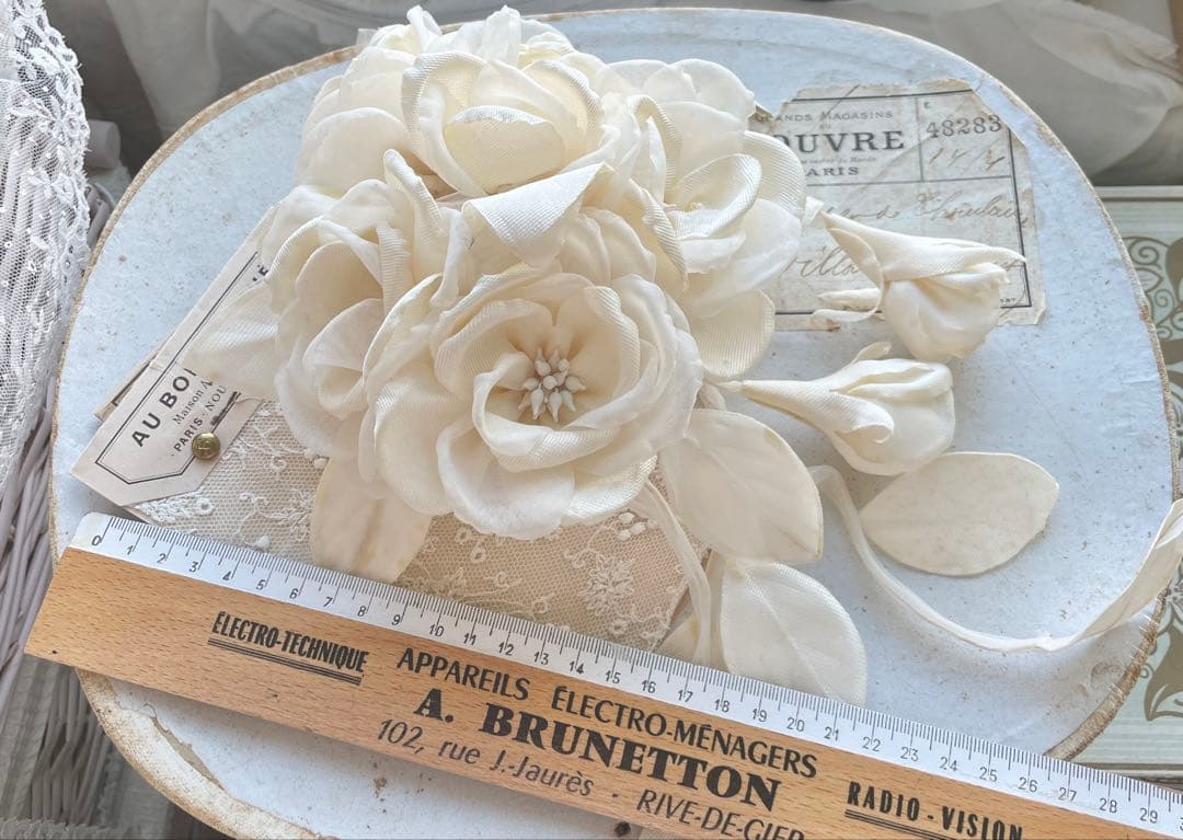 フランスアンティーク　ヴィンテージ　ブーケ　布花