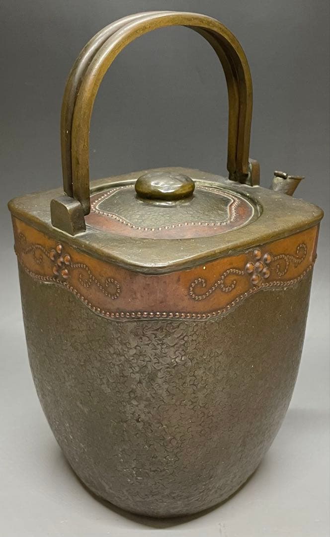 金工師　金屋五郎三郎　注水　薬缶　口蓋付　銅製　茶道具　N773