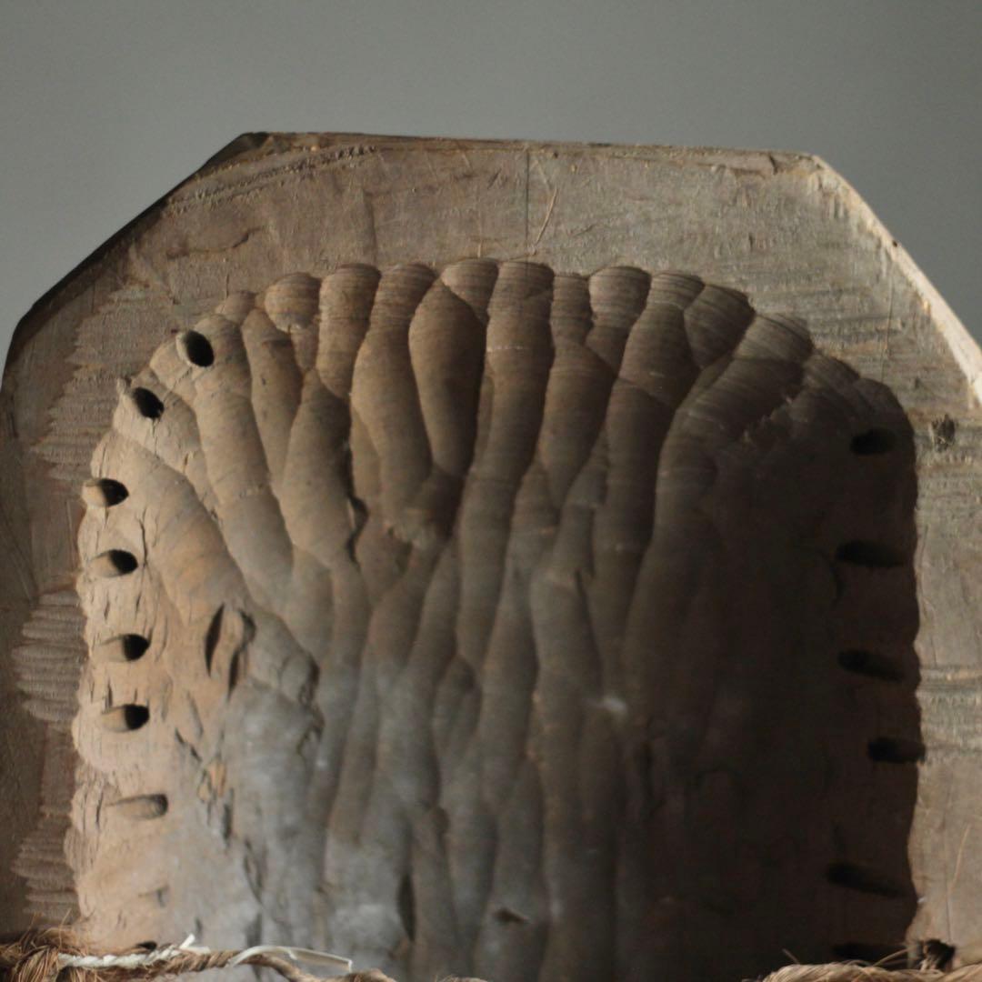 古い 木彫 面 おきな 民芸 古道具 アンティーク オブジェ