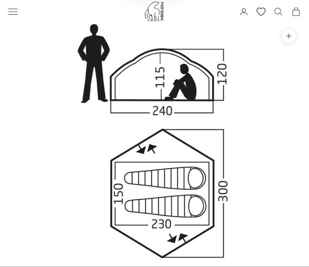 NORDISK OTRA 2 PU テント & Voss 14 PU タープ