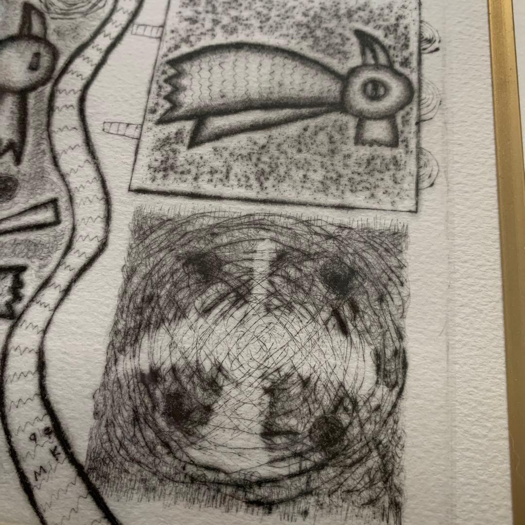貴重‼️幸地学　銅版画　「実在しない鳥の肖像」グラミー賞公式アーティスト　美術品