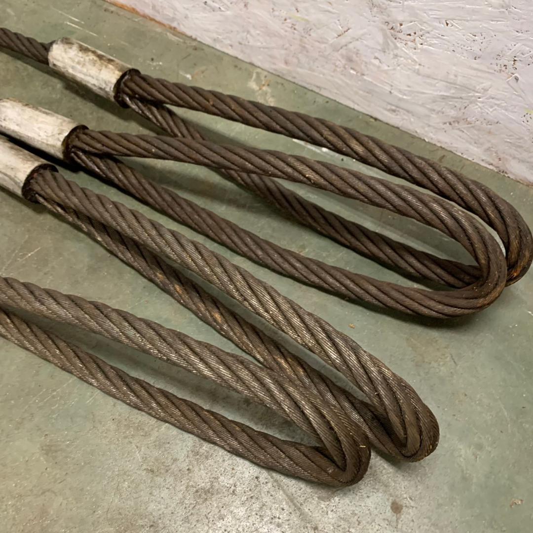 神鋼 ワイヤーロープ 牽引 玉掛け 28mm 2.5m 工事用材料 ①