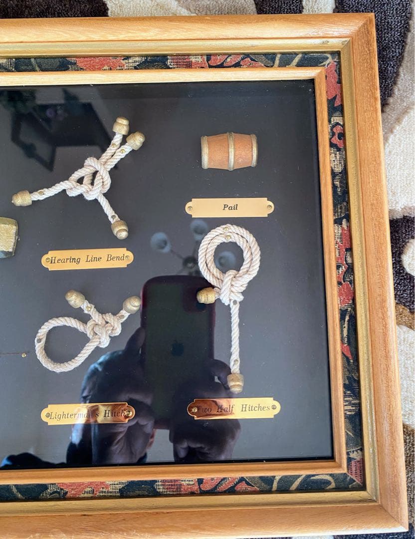 マリンロープ 結び 標本 額入り マリン 船舶 ヴィンテージ風 インテリア