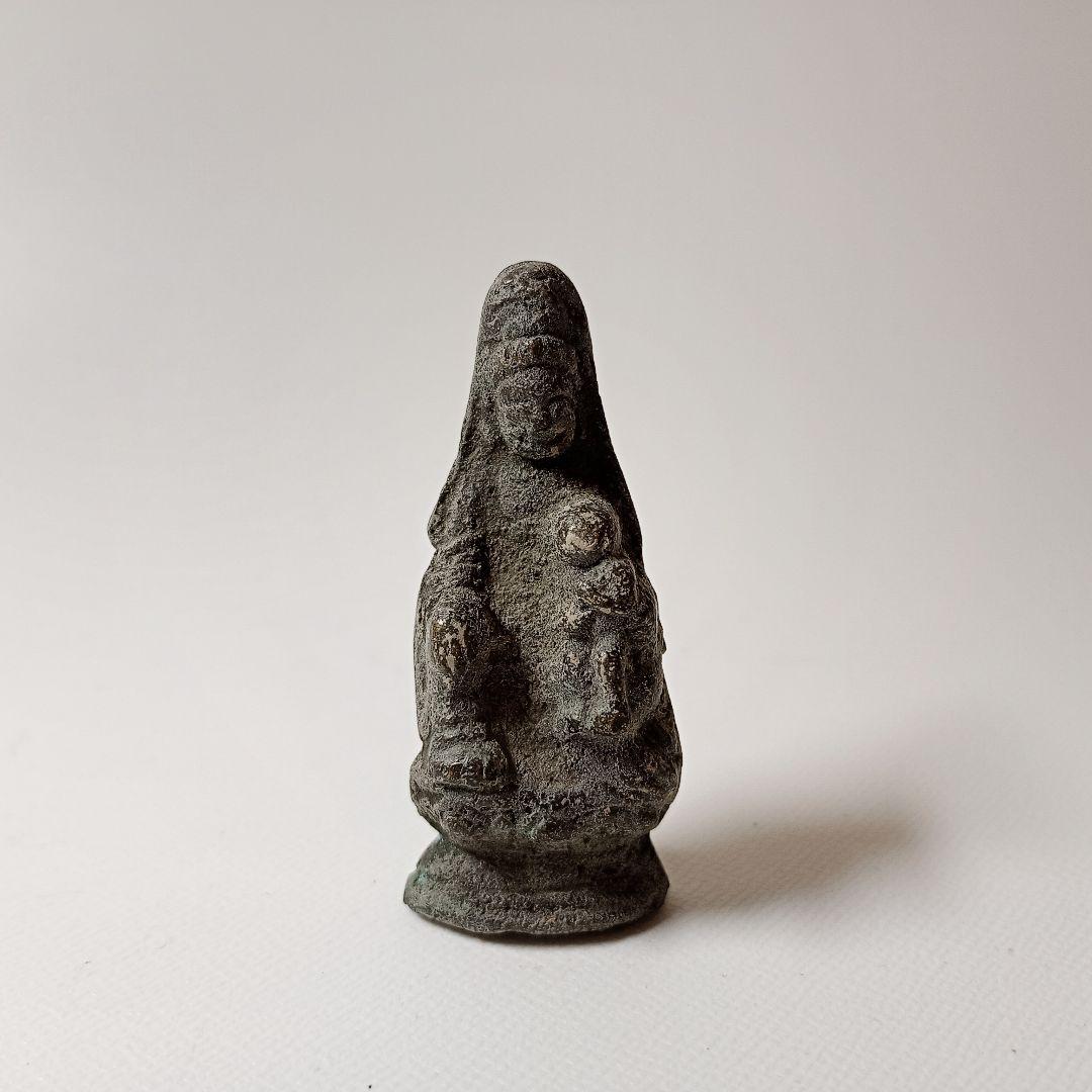 古銅　隠れキリシタン　マリア観音立像　【隠れ切支丹　豆仏　懐中仏　念持仏】