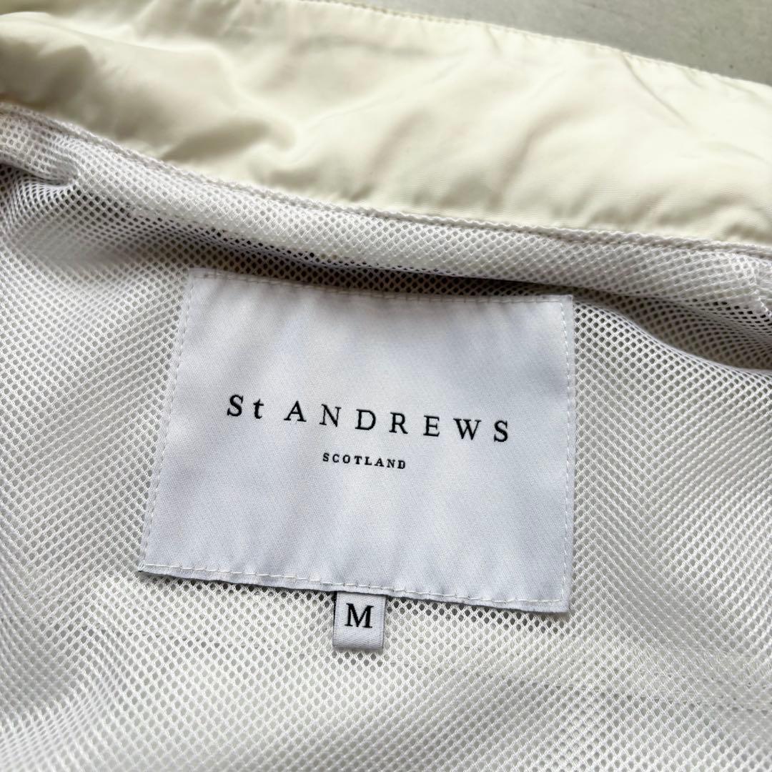 St ANDREWS ナイロン裏地メッシュ ダブルジップジャケット ロゴ M