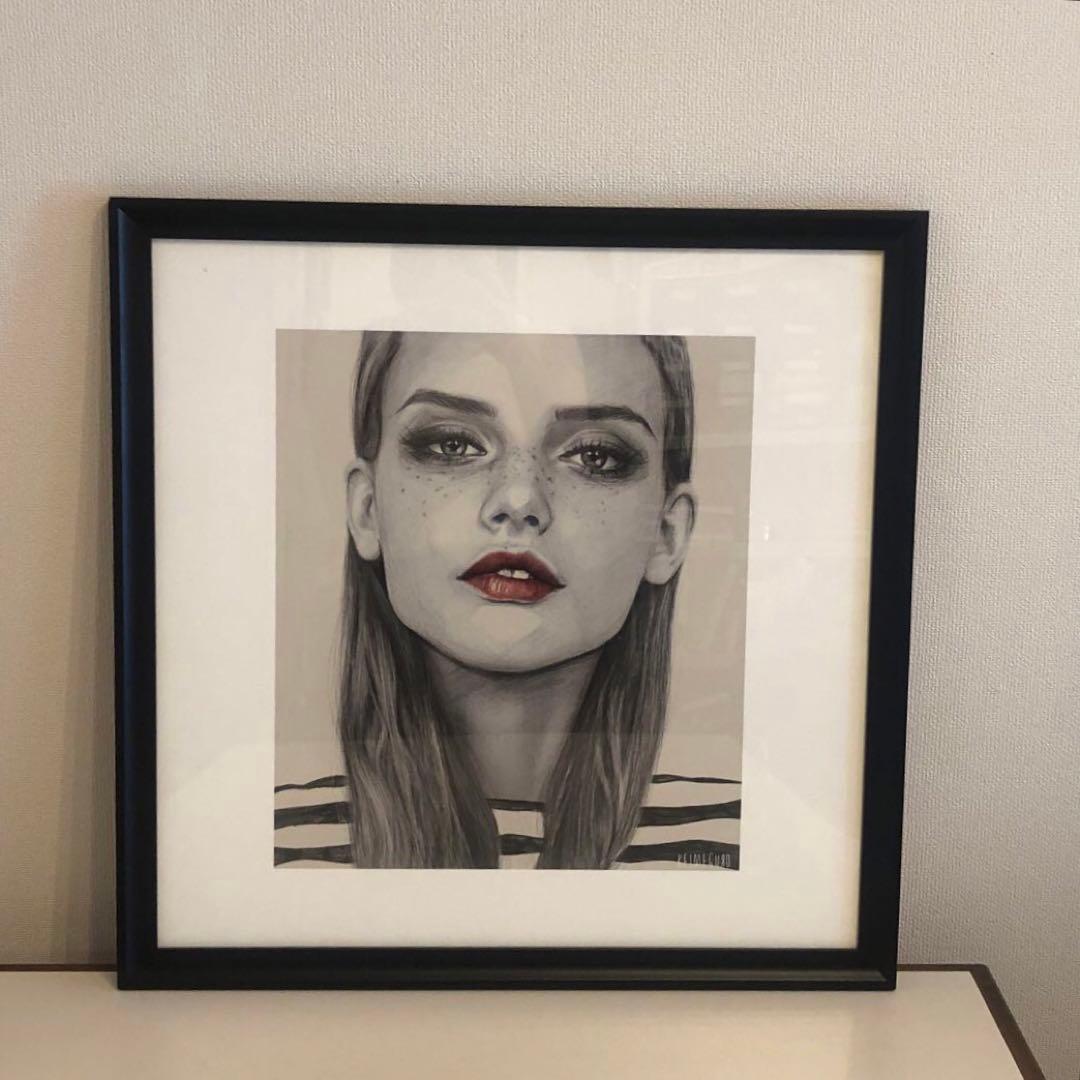 目黒ケイ 黒フレーム　kei meguro 絵画　art