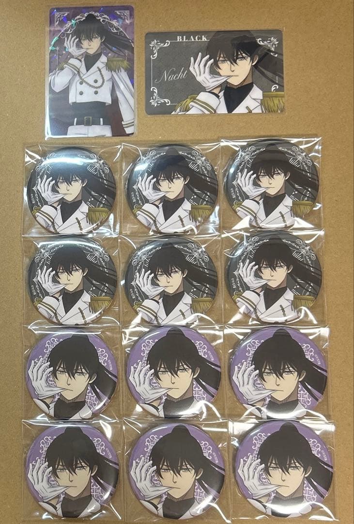 ブラッククローバー ブラクロ ナハト JF ホワイトミリタリー 缶バッジ