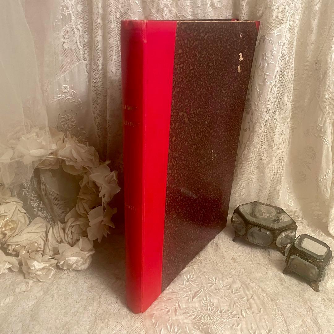 【希少】1869年ラモードイリュストレ モード紙　大型古書　フランスアンティーク