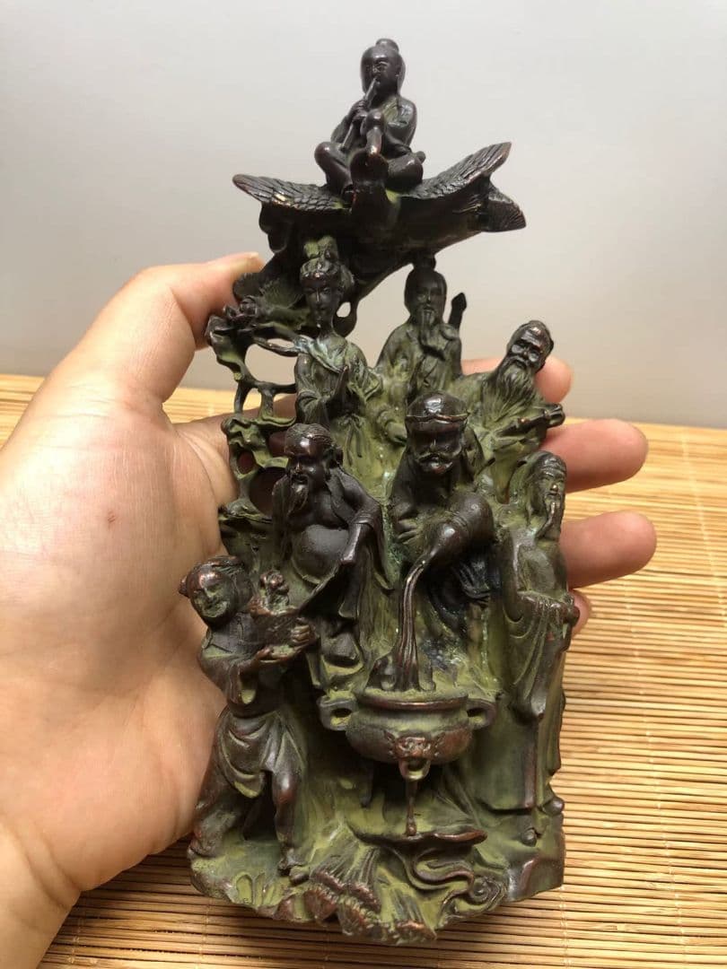銅 細工 八仙過海銅像 居宅 風水 開運 招財 装飾品 工芸品 置物