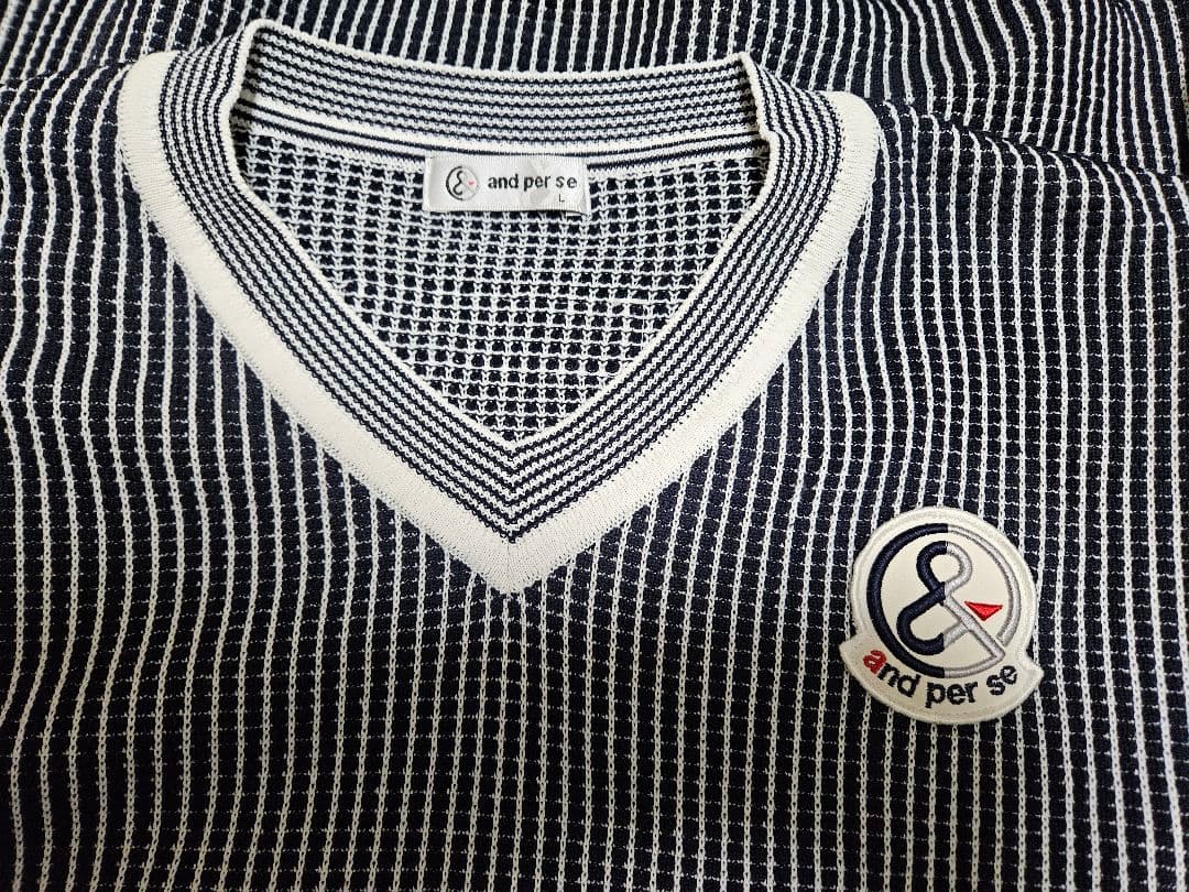 【美品】and per se アンパスィ Vネックセーター メンズゴルフウェア