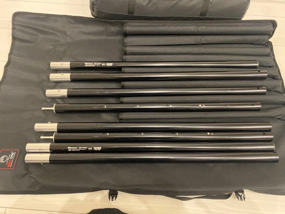 MAC ONEタープブラックヘキサLポール・ポールケース付きセット