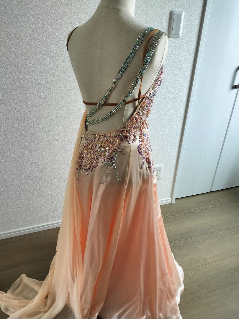 社交ダンス　サーモンピンクスタンダードドレス☆