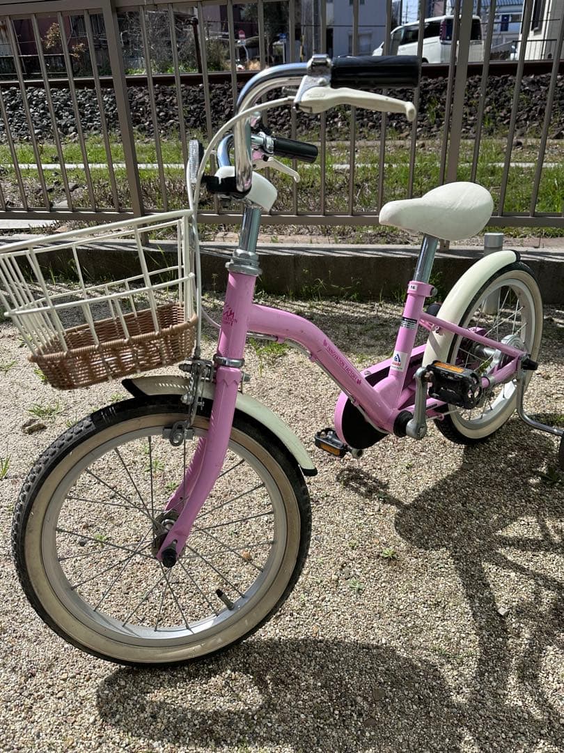 子供用自転車 16インチ ピンク バスケット付き