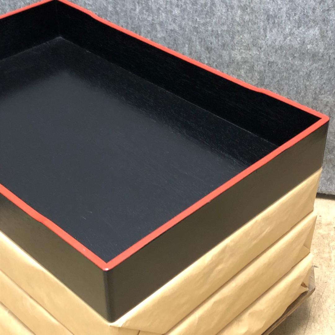 未使用　2尺衣装箱　黒天朱　60×40　4個