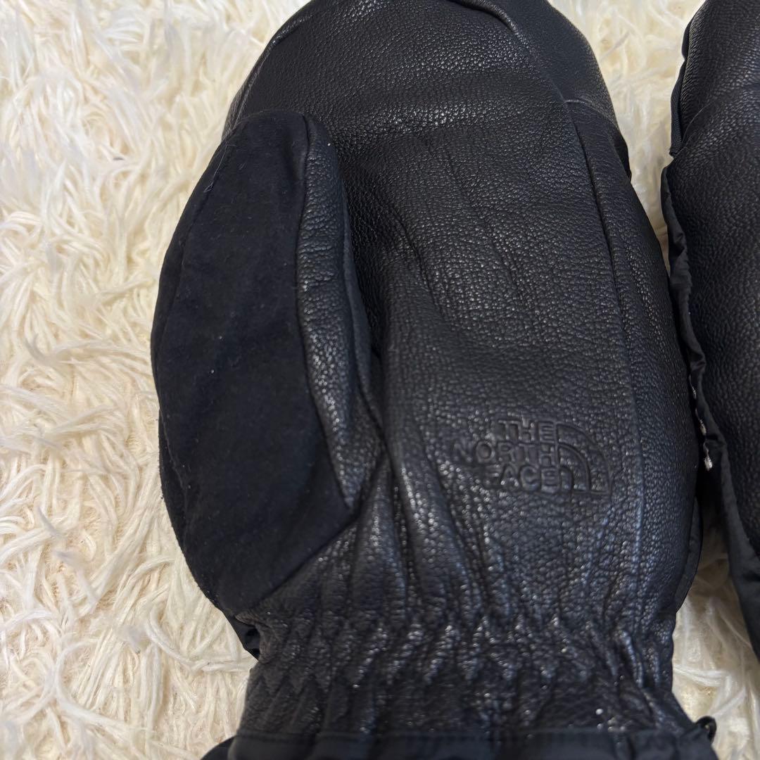 美品 ノースフェイス ダウン グローブ ミトン 黒 スノーボード 防寒 雪国