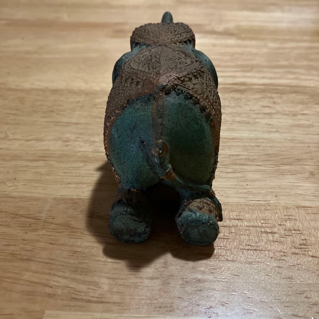 ロイヤル ゴールデン パティナ ブロンズ 象置物 青銅 幸運 工芸品