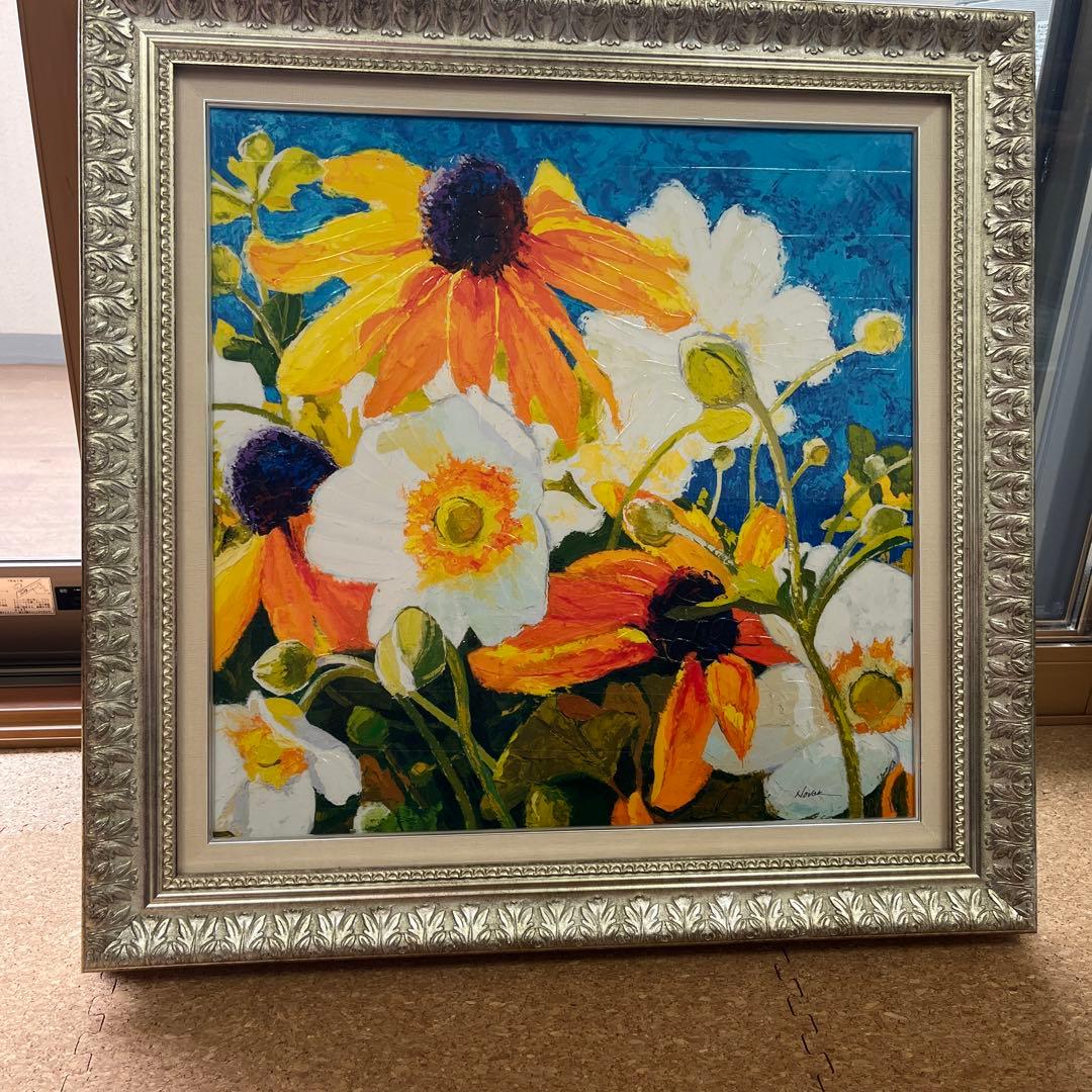 絵画　　シャーリーノヴァック 花フラワーインテリア壁掛け3Lサイズ