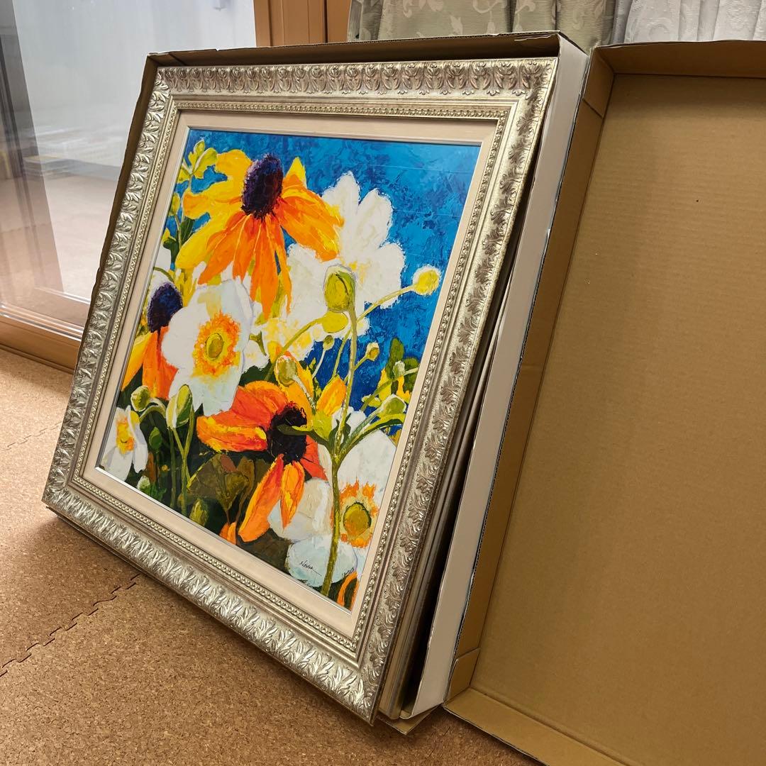 絵画　　シャーリーノヴァック 花フラワーインテリア壁掛け3Lサイズ