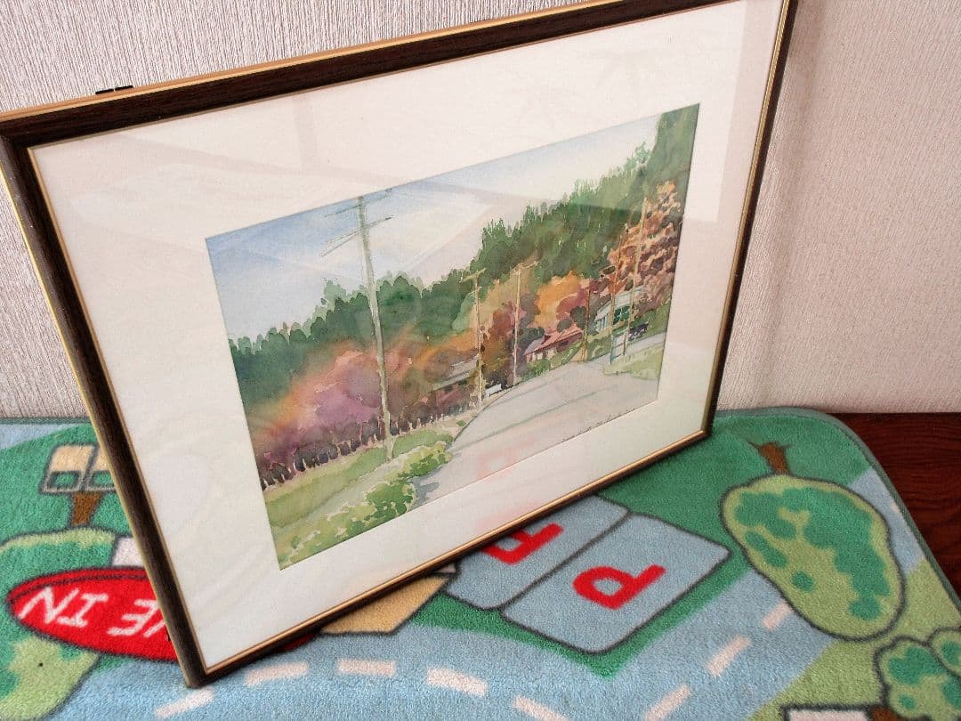 水彩画「秋の里山」