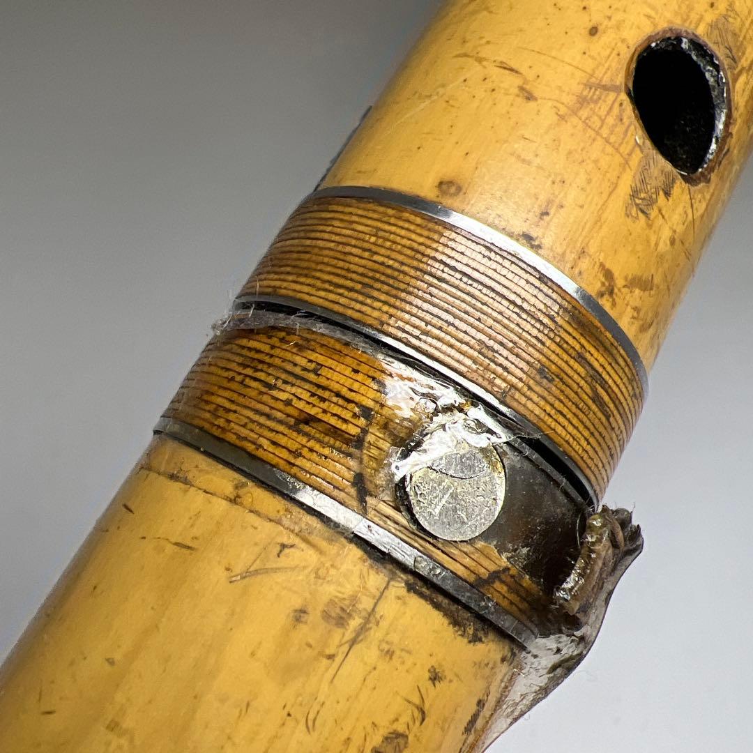 鳳舟在銘　銀三線尺八　長さ約58㎝　東Y7-1218①