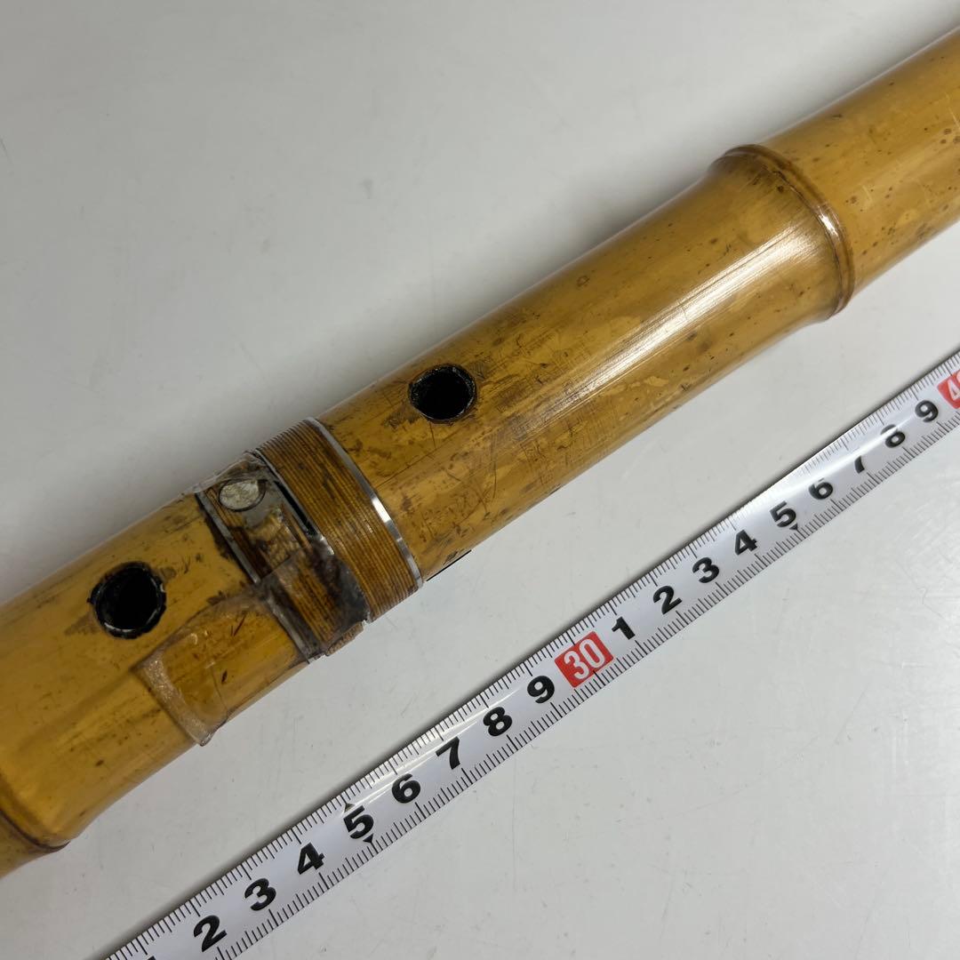 鳳舟在銘　銀三線尺八　長さ約58㎝　東Y7-1218①