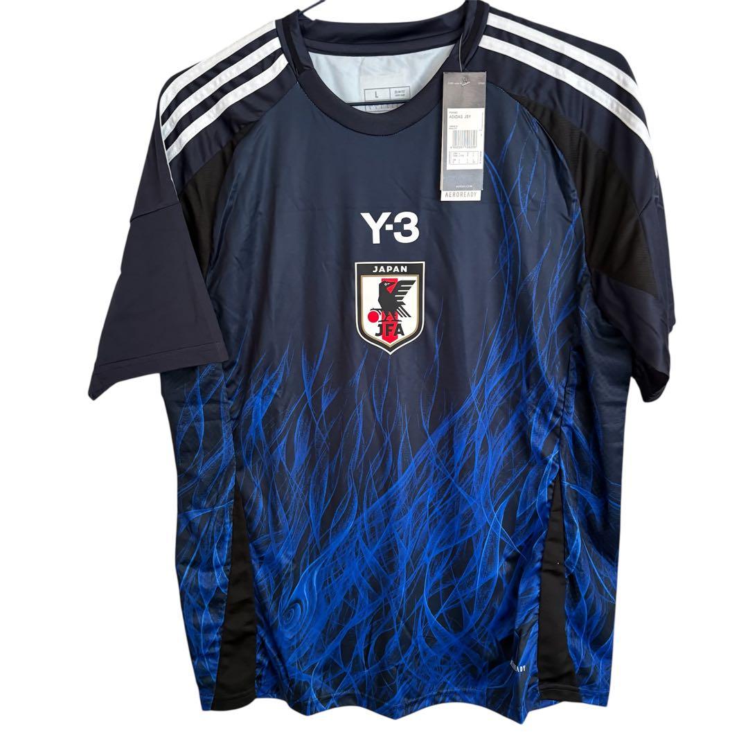 サッカー観戦に❤️Y-3 サッカーウェア ユニフォーム 青 Lサイズ