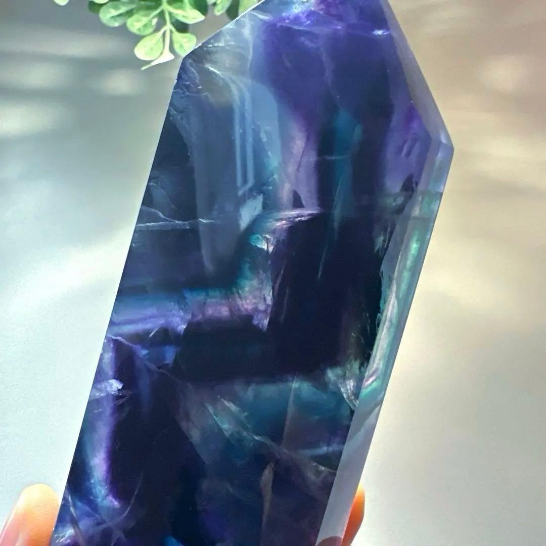 ブルーフローライト　タワー　13.2㎝　フローライト　青　透明感　虹