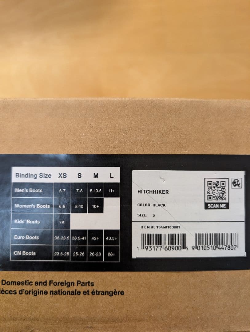 メンズ バートンスノーボード バインディング ヒッチハイカー ブラック S