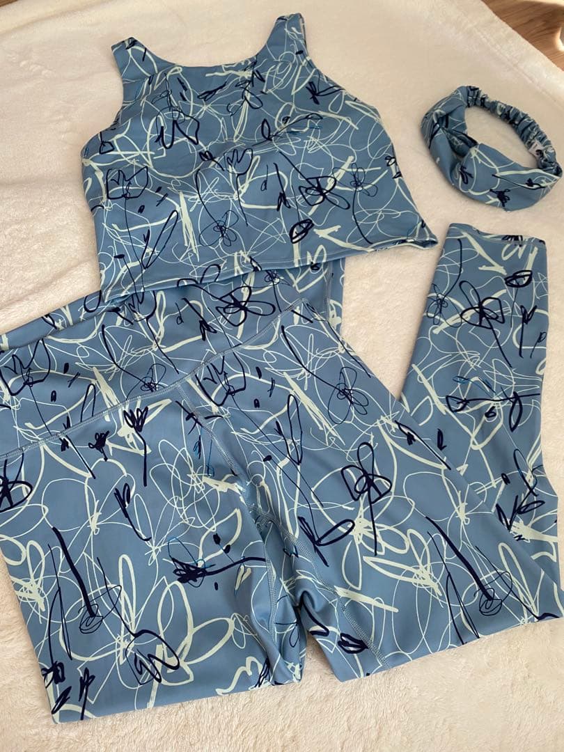 sukala♥リボンフラワーヨガ ウェア3点セット Lサイズ