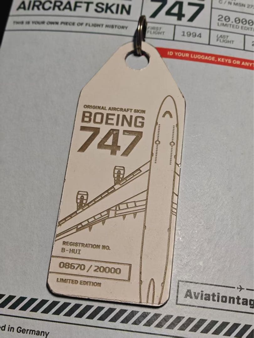 CX B-HUI キャセイパシフィック航空 Aviationtag ホワイト