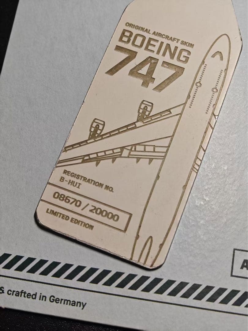 CX B-HUI キャセイパシフィック航空 Aviationtag ホワイト