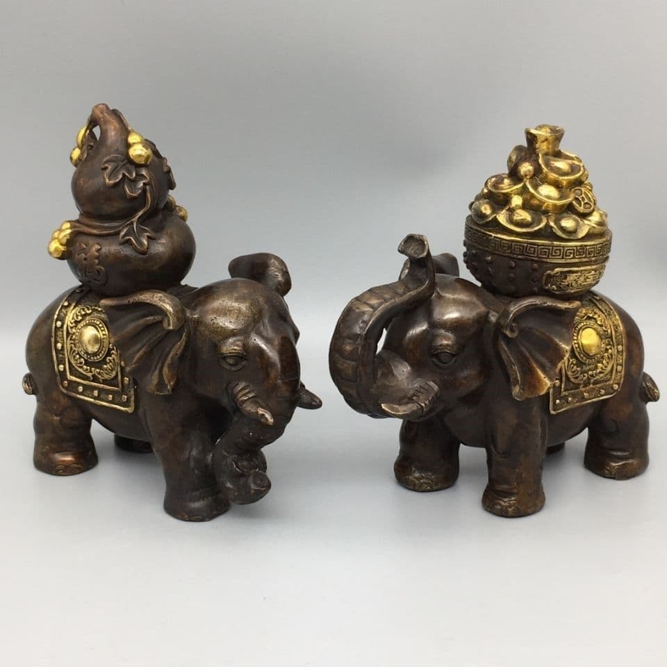 銅製 象 開運 風水 招財 置物 工芸品 装飾品