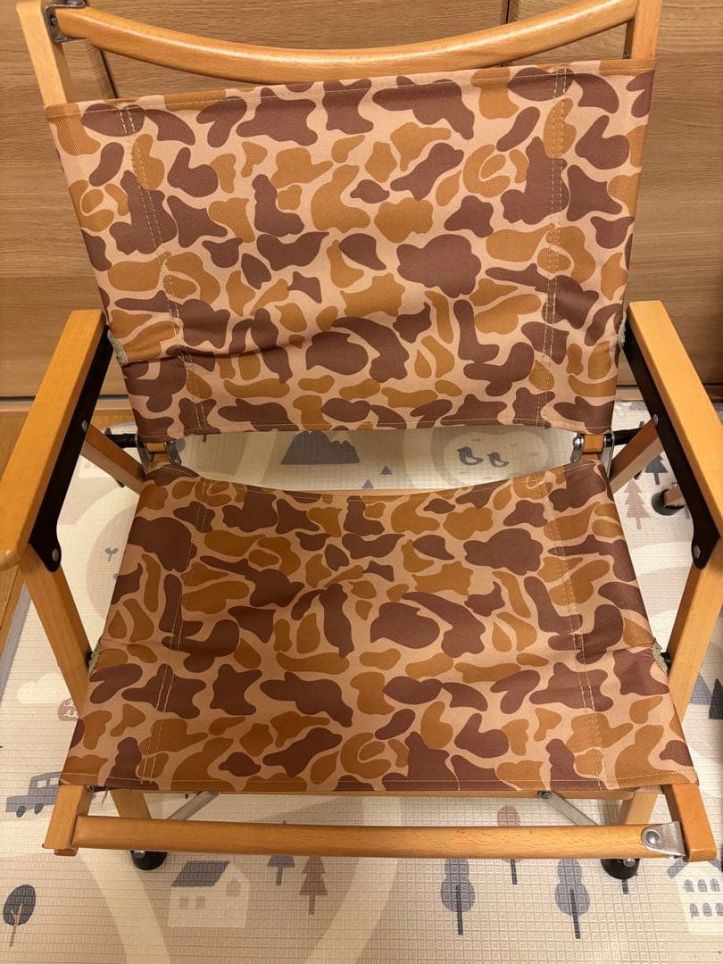 ハイランダー　迷彩柄　木製ローチェアー2脚セット　美品