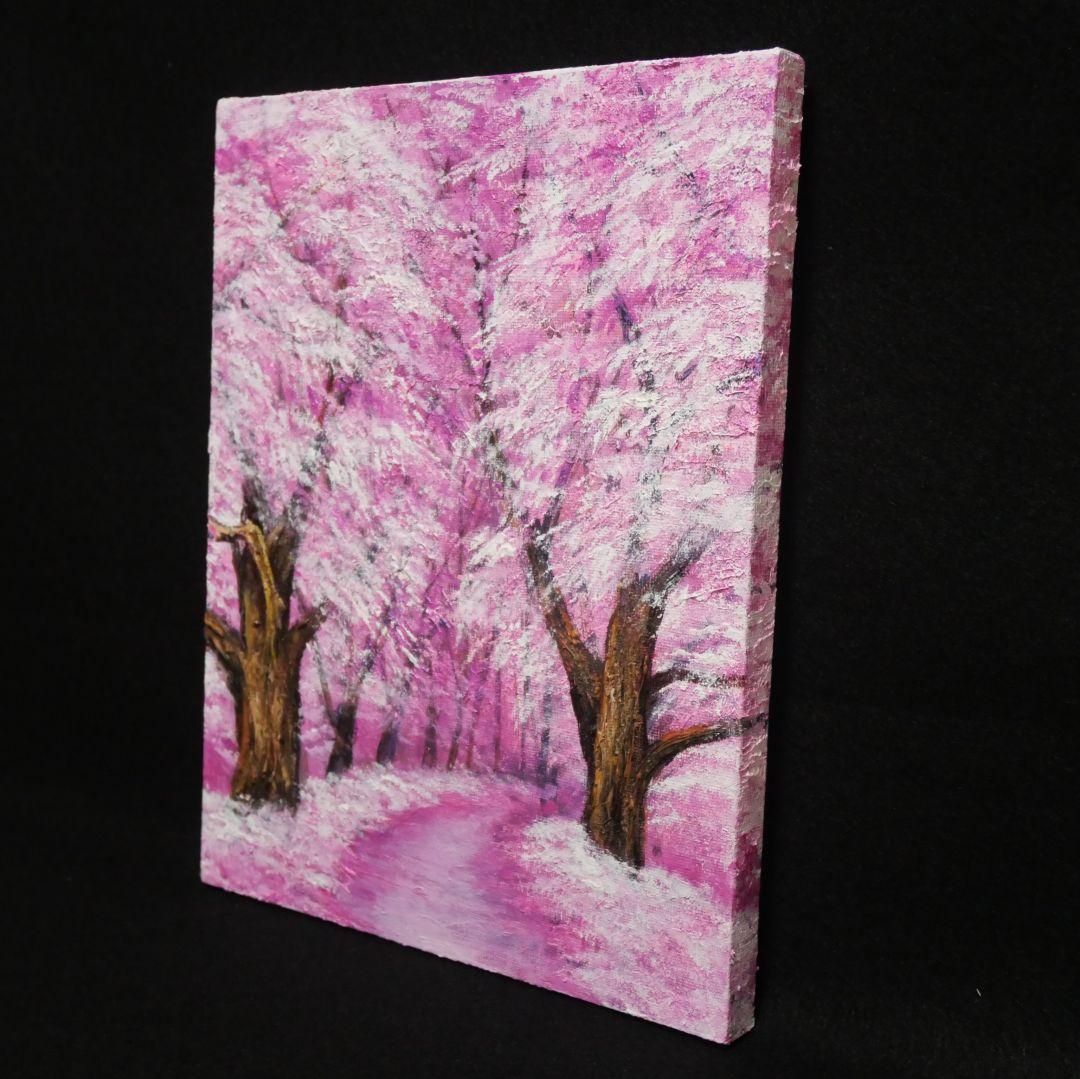 油絵 油彩 油彩画 絵画 絵【春の桜】