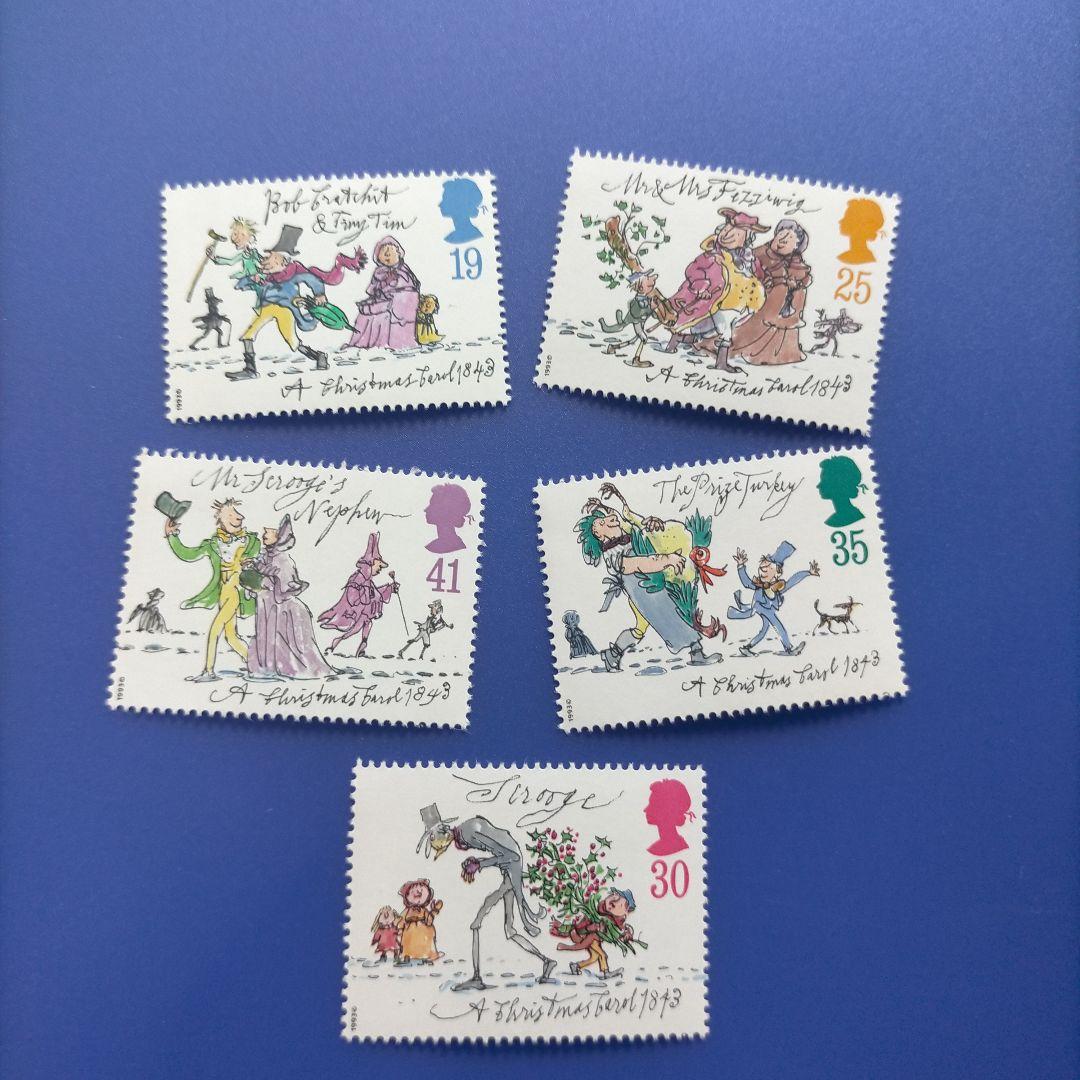 4077　外国切手　イギリス　1993年　クリスマス　可愛いデザイン　5種完
