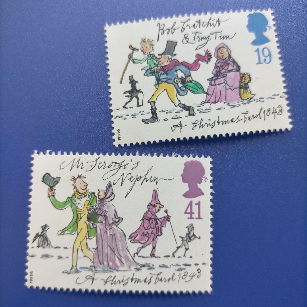 4077　外国切手　イギリス　1993年　クリスマス　可愛いデザイン　5種完