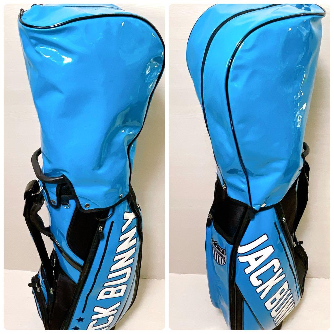 美品 ジャックバニー キャディーバッグ 9型 6分割 ライトブルー エナメル