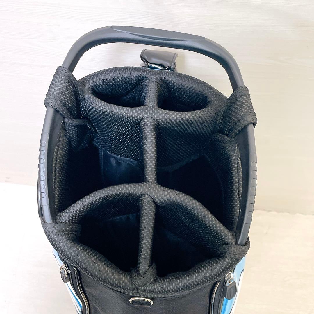 美品 ジャックバニー キャディーバッグ 9型 6分割 ライトブルー エナメル