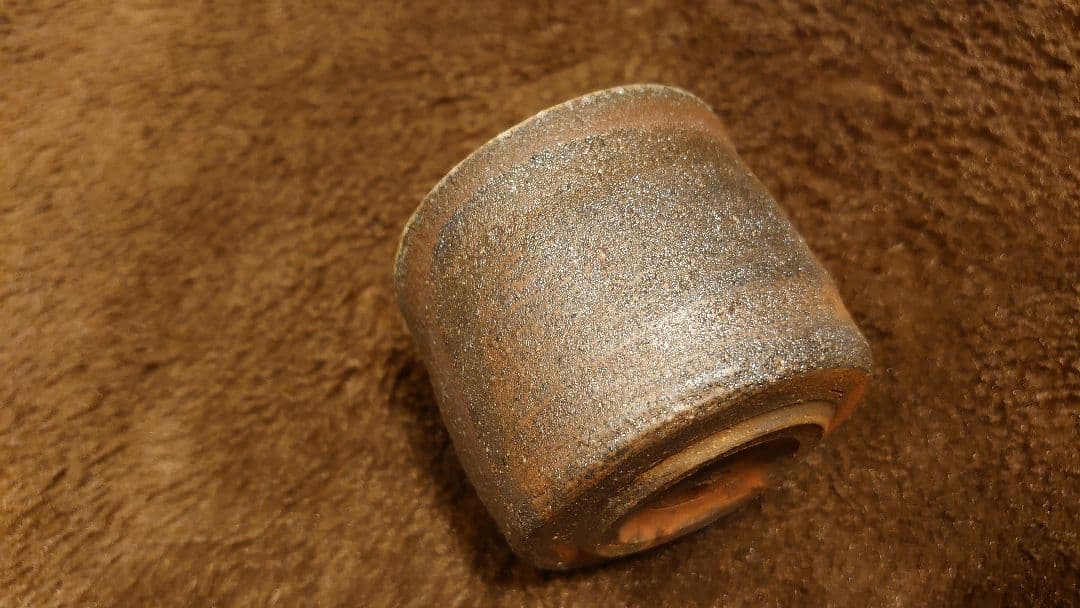 古越前　越前焼　ぐい呑　盃　灰釉　１客