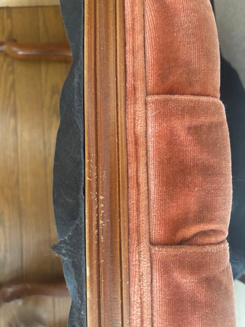 猫脚　ピンク ベルベット ヴィンテージ スツール　オットマン