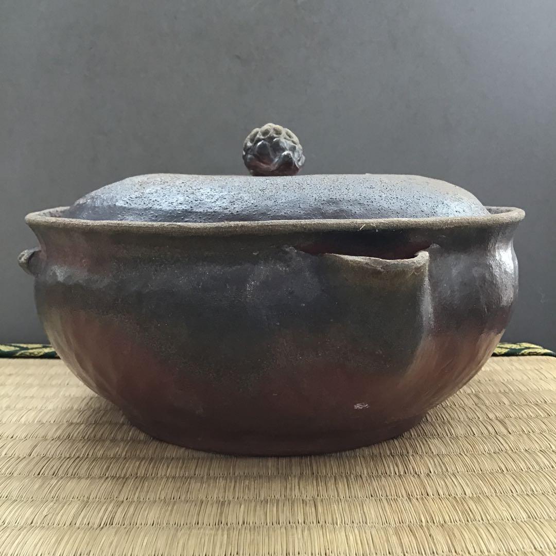 茶道具　備前焼　煎茶　湯さまし急須　窯元五郎辺衛造　栞　紙箱　S34MS