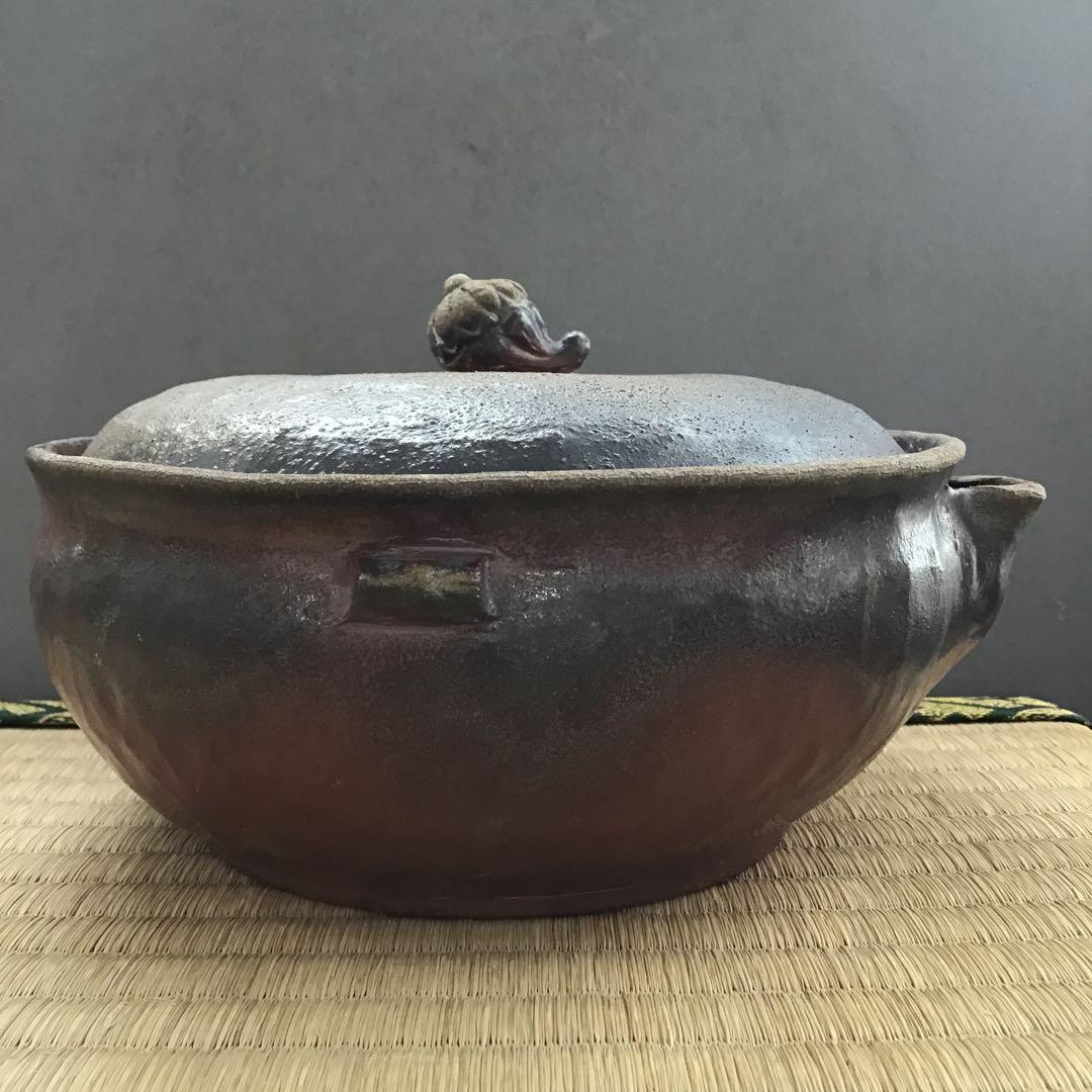 茶道具　備前焼　煎茶　湯さまし急須　窯元五郎辺衛造　栞　紙箱　S34MS