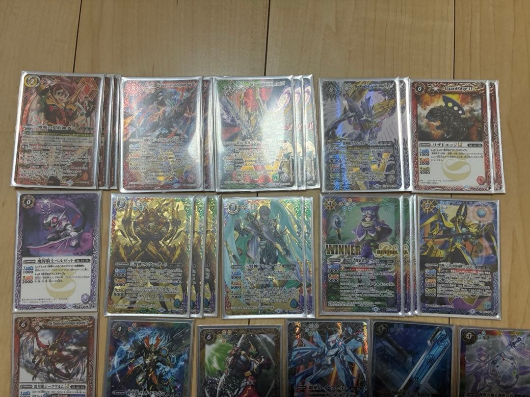 激覇デッキ、パーツ、スリーブ付き