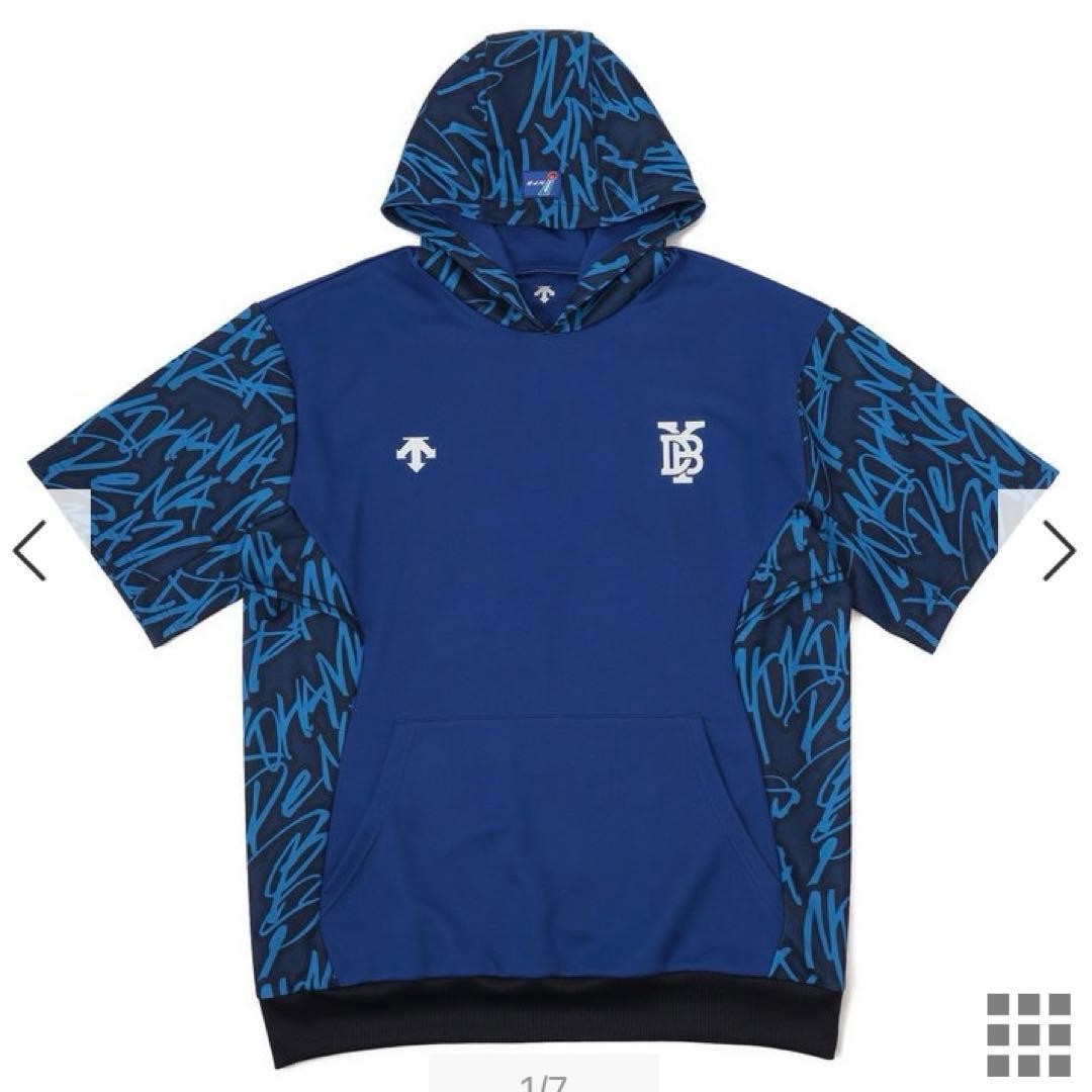 横浜DeNAベイスターズオーセンティックチームウェア半袖フーディ　Lサイズ