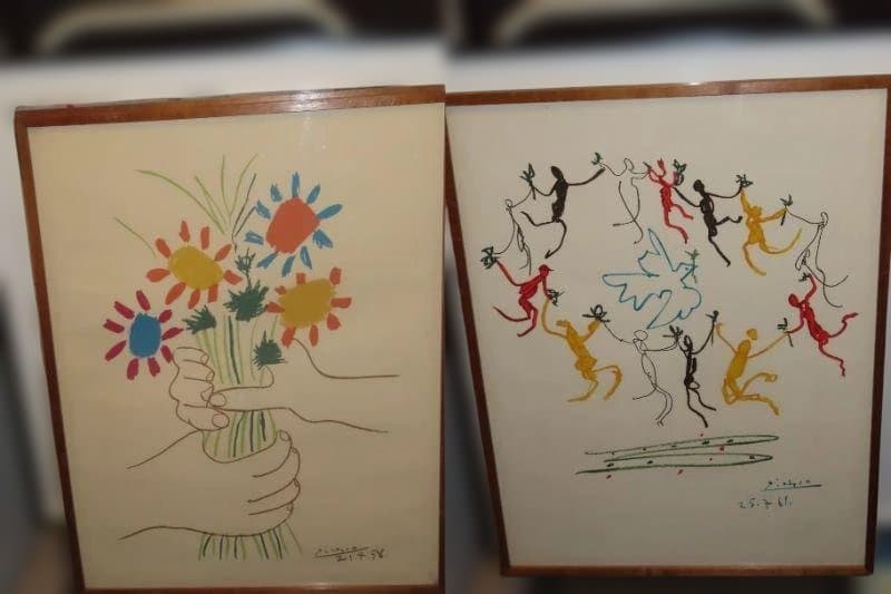 パブロ・ピカソ作品 花束を持つ手 輪舞　2作品　edition　サインなし